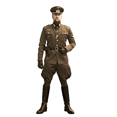 SM Master Andre alias Hauptmann DominusBerlin in Militaer Outfit mit Kappe und Stiefeln
