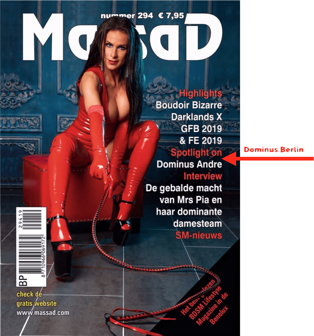 Titelseite des Magazin Massad Niederlande mit Interview des SM Master Dominus Berlin alias Master Andre