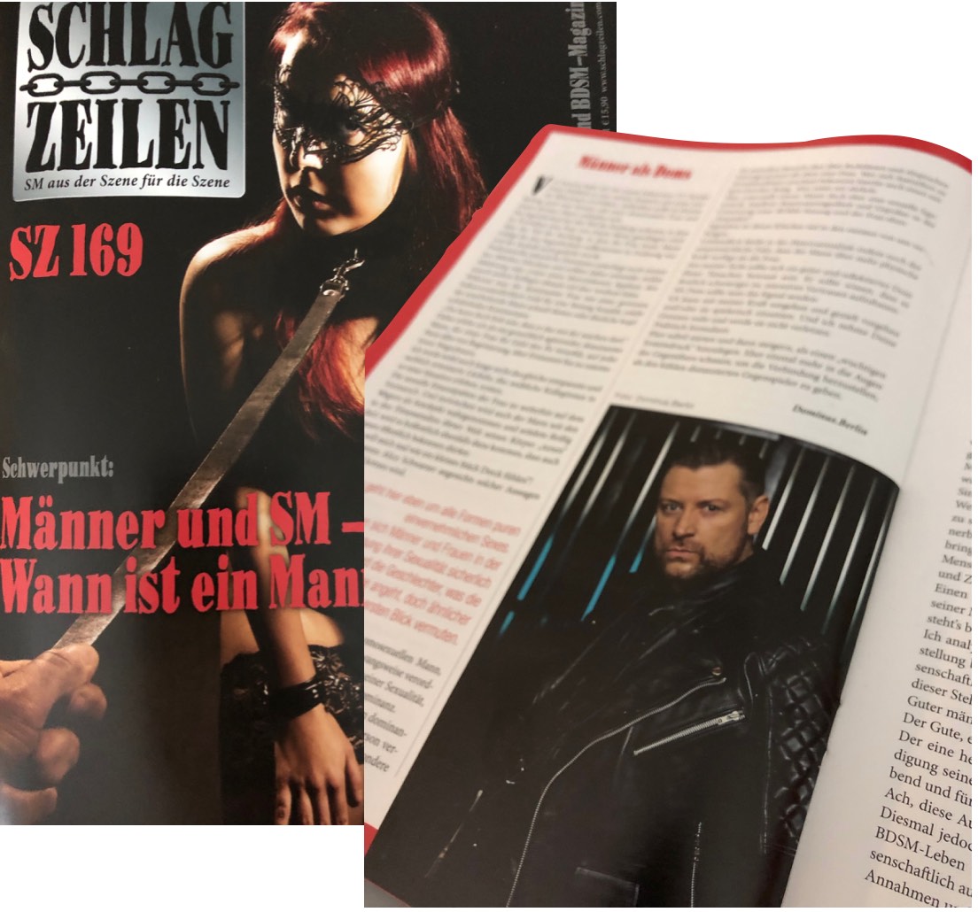 Artikel mit SM Master Dominus.Berlin alias Master Andre in Zeitschrift Schlagzeilen SZ 169